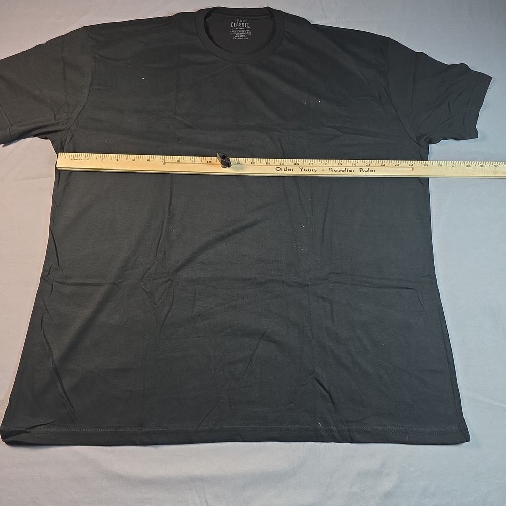 True Classic Men's Black Crew Neck Tee T Shirt 2X XXL - Picture 4 of 7